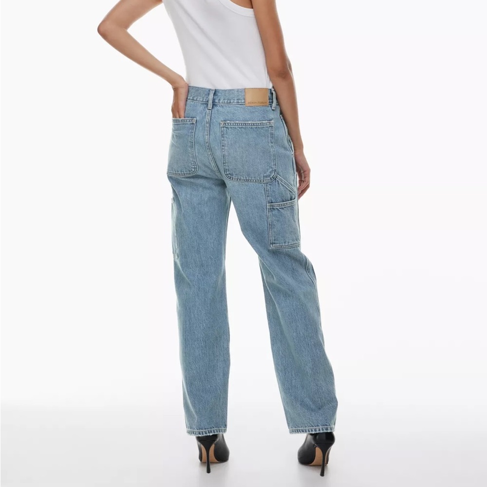 Denim Forum Light Blue High-Rise Carpenter Jeans - Picture 4 of 12